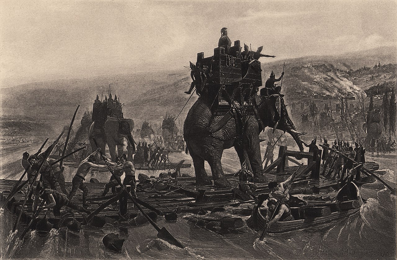Hannibal Barca Crossing The Rhone: Human-Elephant Relationship